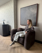 Armchair LEIREN Velvet Dark Brown