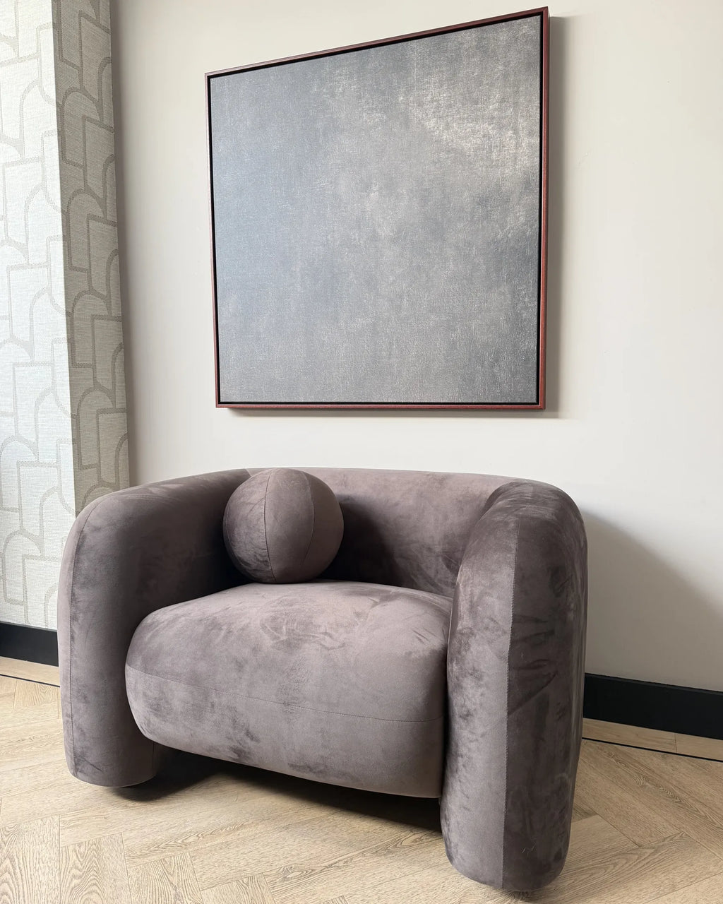 Armchair LEIREN Velvet Dark Brown