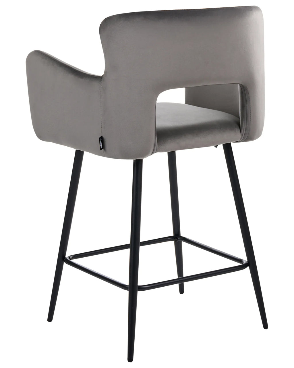 Set of 2 Bar Chairs SANILAC Velvet Light Grey