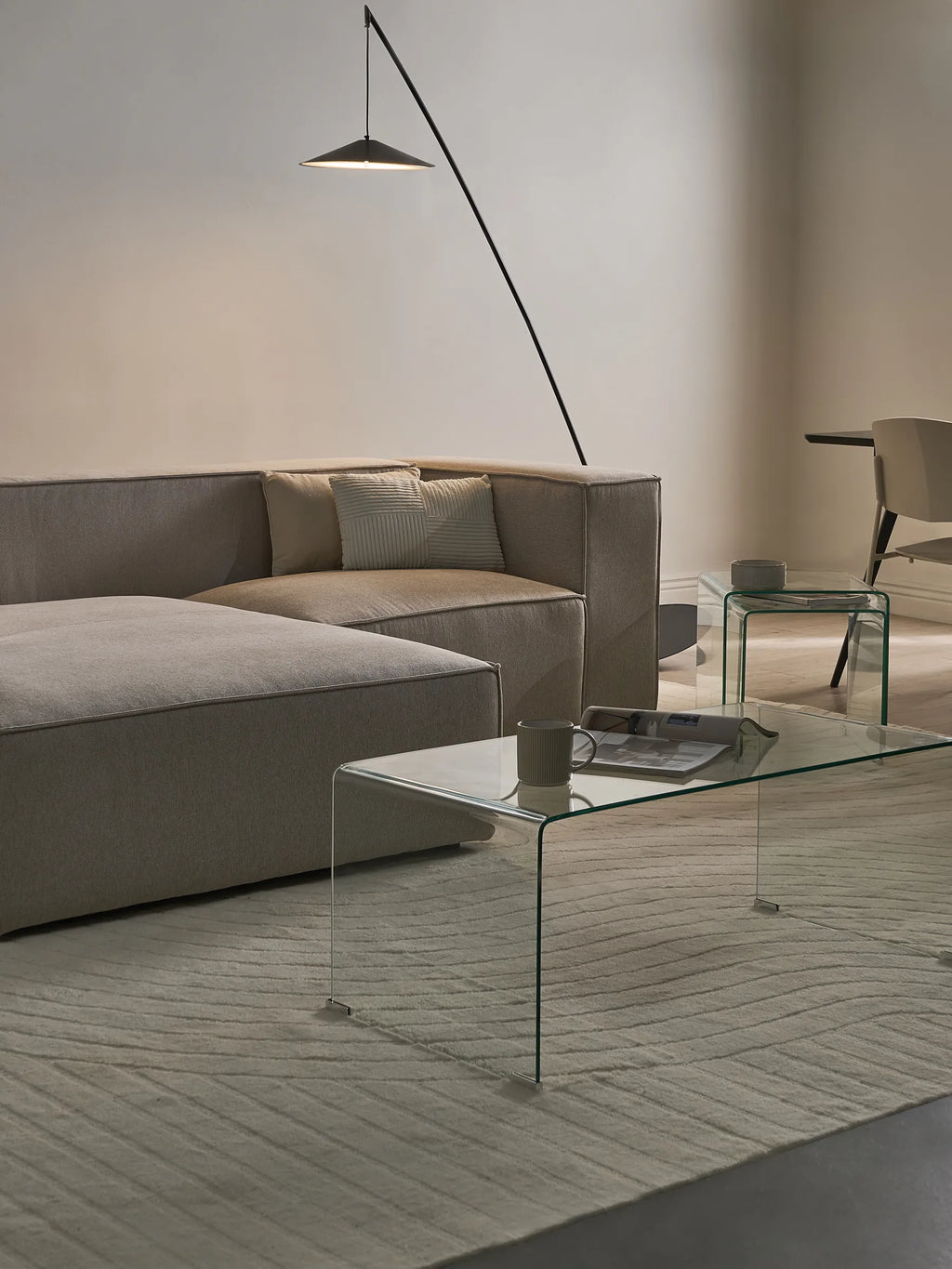 Coffee Table KENDALL Tempered Glass Black