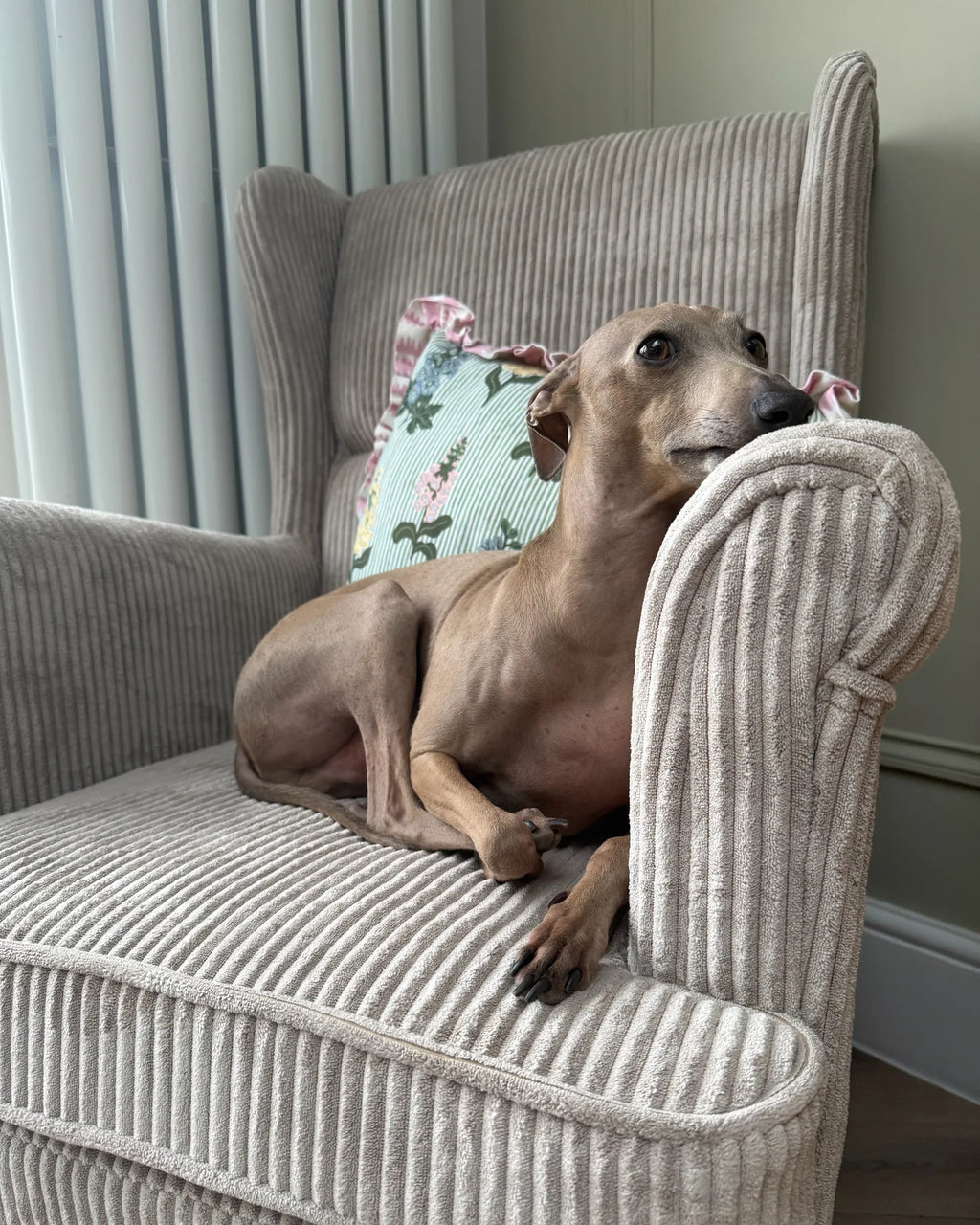 Wingback Chair ABSON Corduroy Beige
