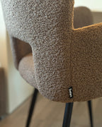 Set of 2 Dining Chairs SANILAC Boucle Brown