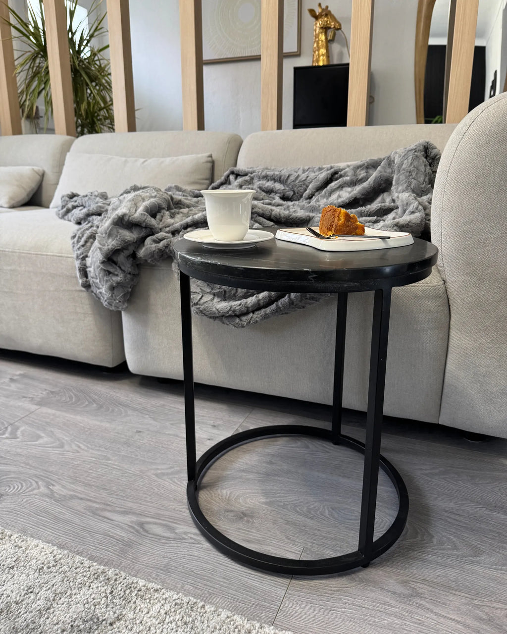 Side Table TYRELL Marble Black