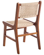 Set of 2 Dining Chairs OZELLA Wood Brown/ Beige