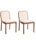 Set of 2 Dining Chairs EDINA Fabric Brown/ Beige