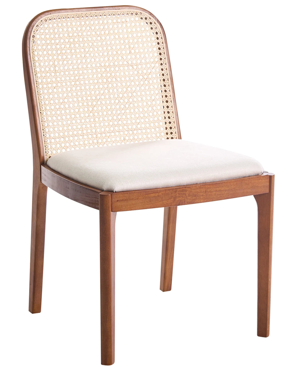 Set of 2 Dining Chairs EDINA Fabric Brown/ Beige