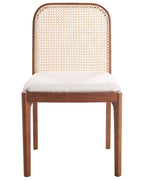 Set of 2 Dining Chairs EDINA Fabric Brown/ Beige