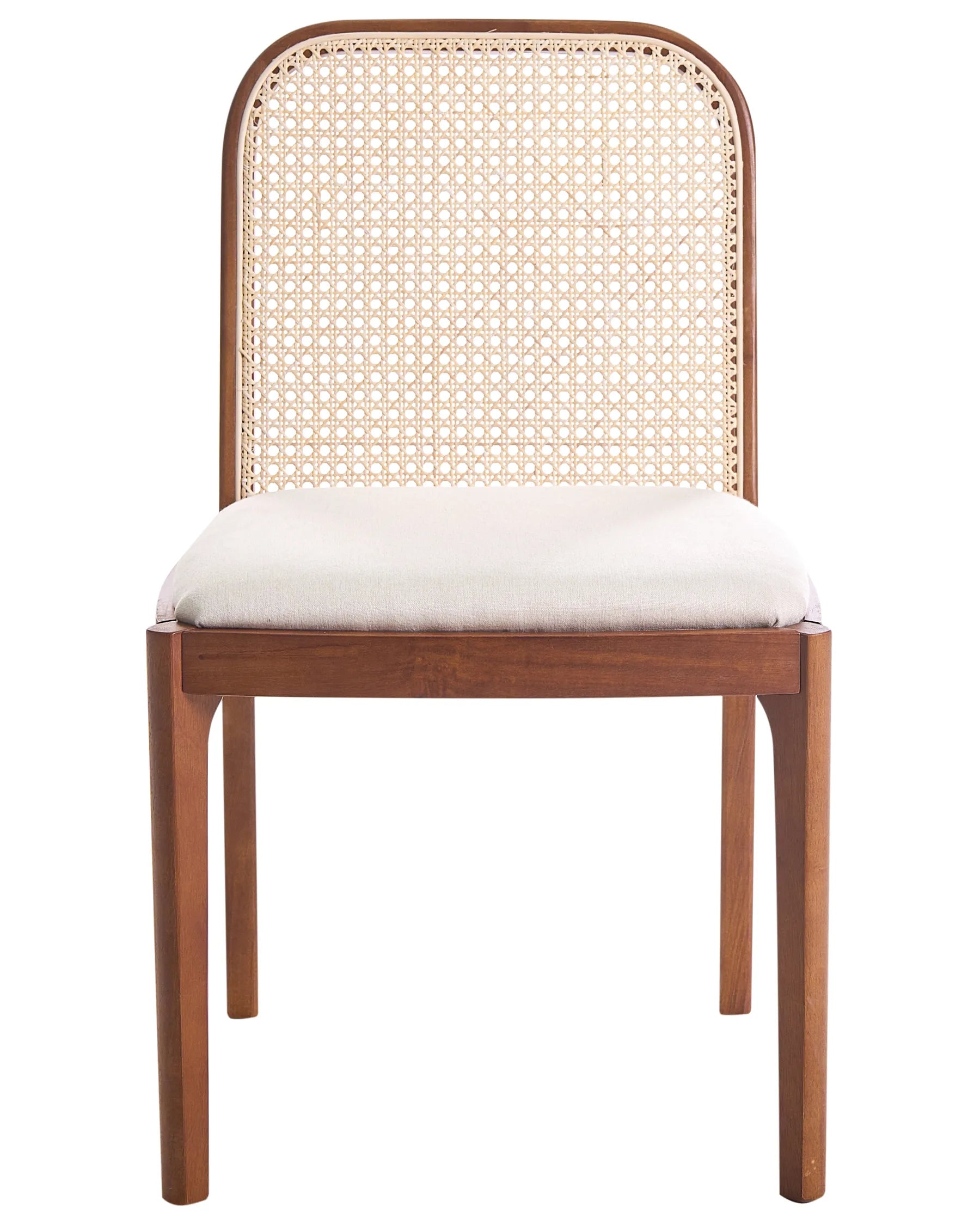 Set of 2 Dining Chairs EDINA Fabric Brown/ Beige