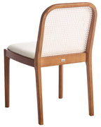 Set of 2 Dining Chairs EDINA Fabric Brown/ Beige