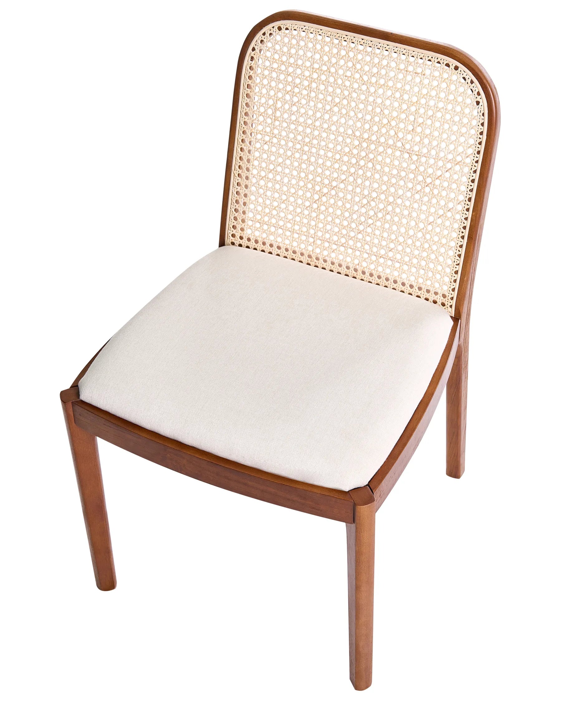 Set of 2 Dining Chairs EDINA Fabric Brown/ Beige