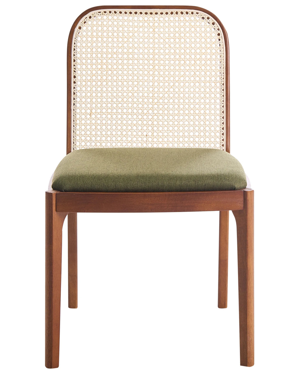 Set of 2 Dining Chairs EDINA Fabric Brown/ Green