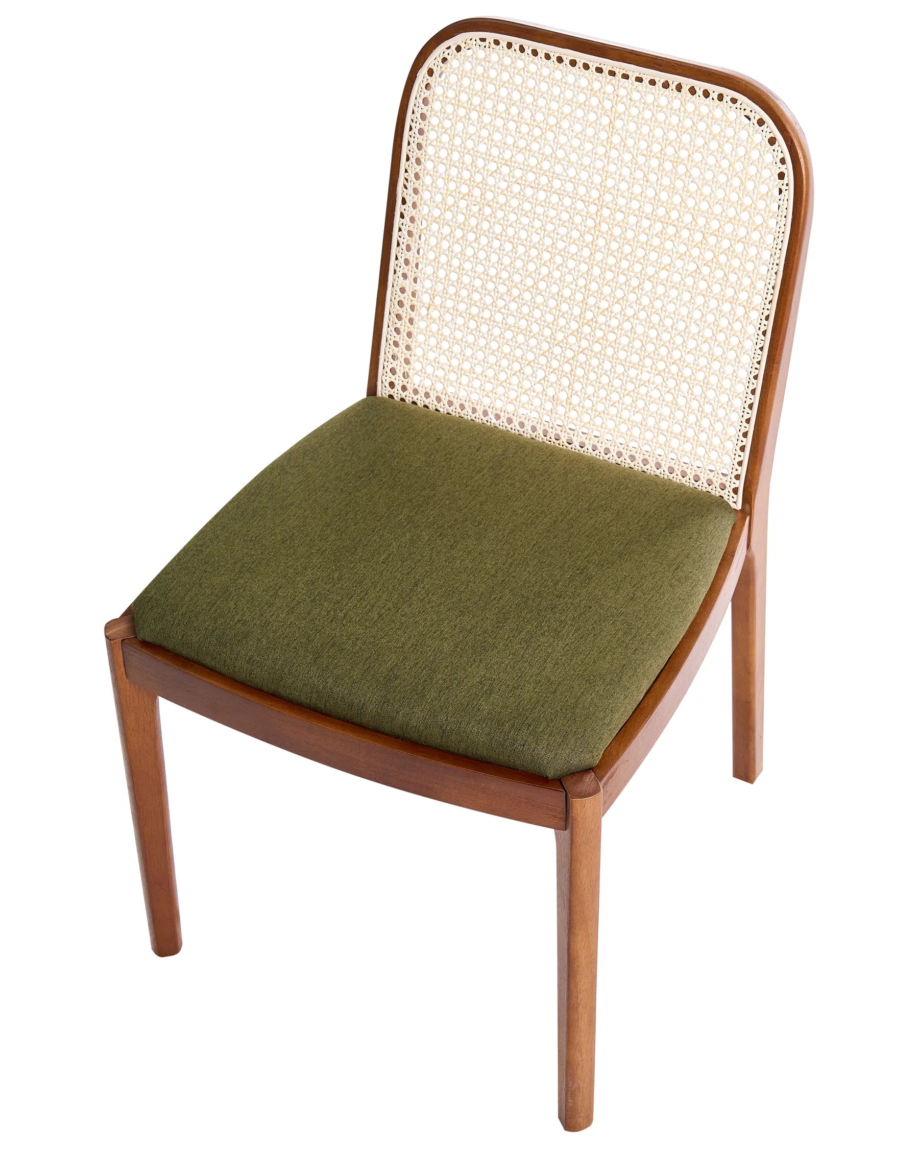 Set of 2 Dining Chairs EDINA Fabric Brown/ Green