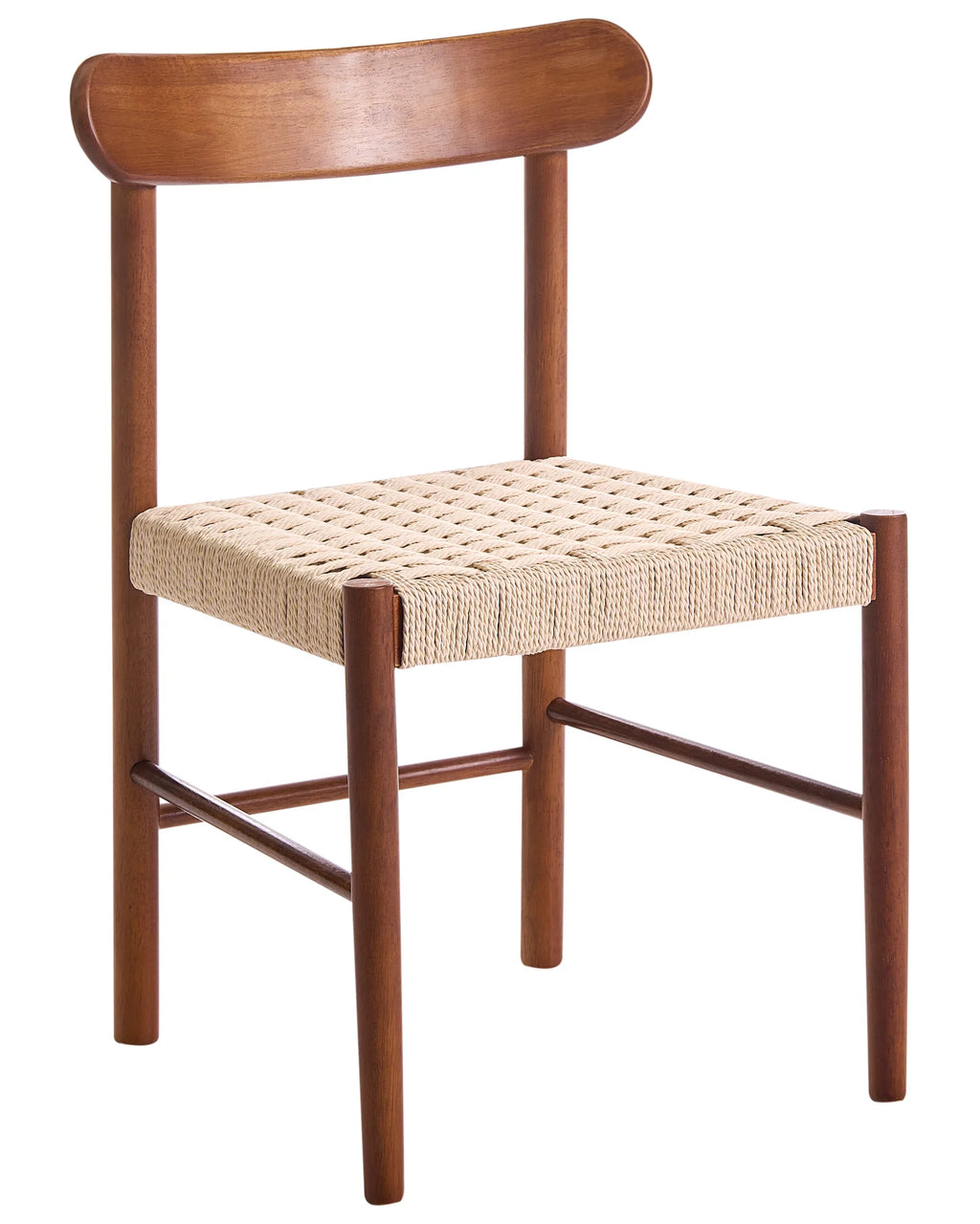 Set of 2 Dining Chairs EAGAN Wood Brown/ Beige