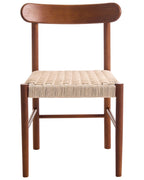 Set of 2 Dining Chairs EAGAN Wood Brown/ Beige