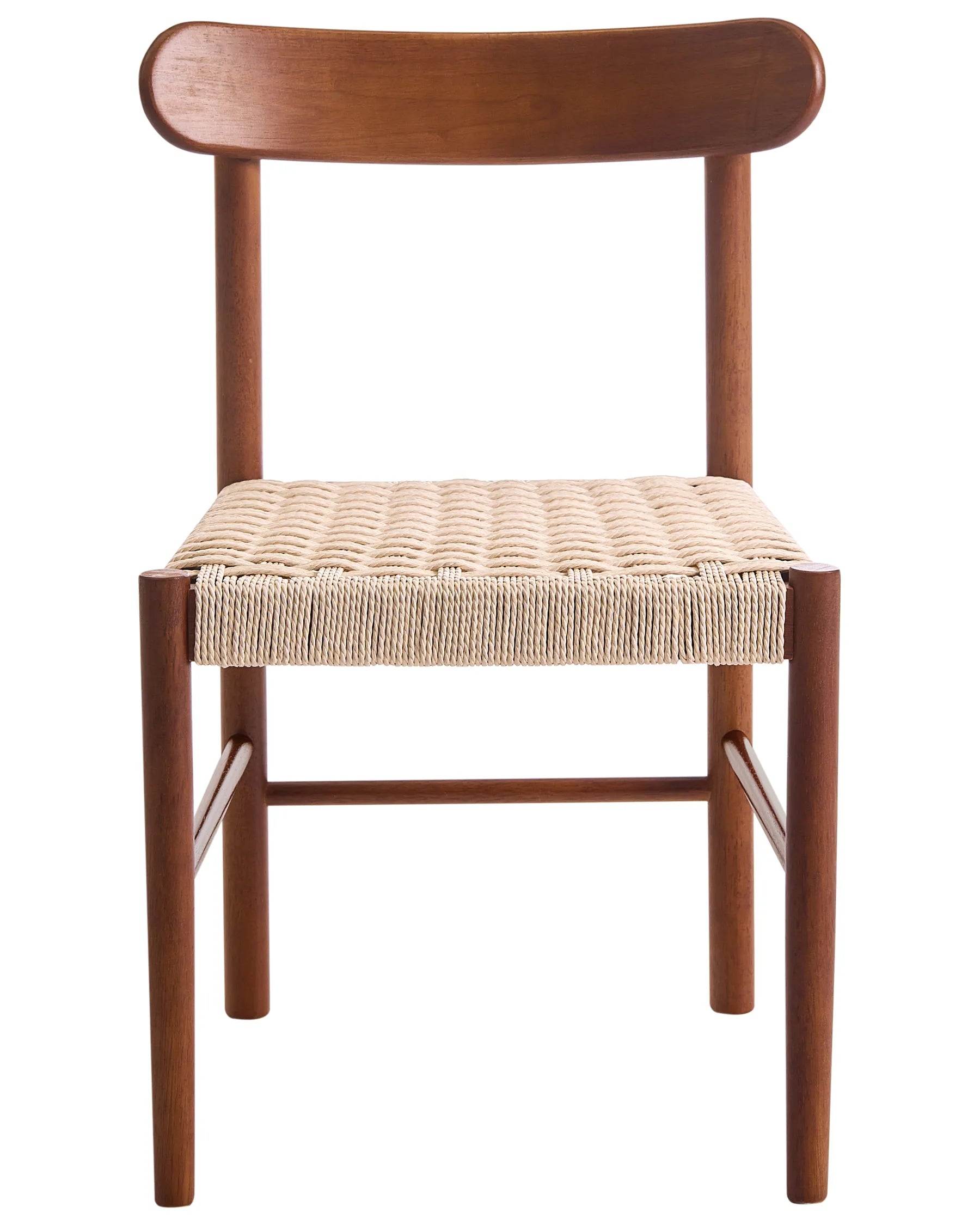 Set of 2 Dining Chairs EAGAN Wood Brown/ Beige