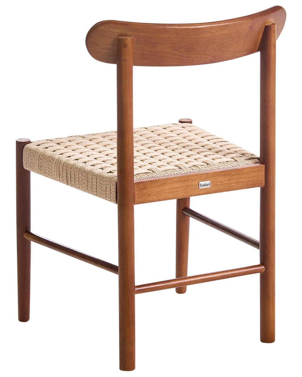 Set of 2 Dining Chairs EAGAN Wood Brown/ Beige