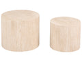 Set of 2 Coffee Tables MANTI Travertine Effect