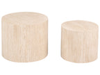 Set of 2 Coffee Tables MANTI Travertine Effect