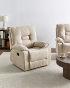 Recliner Chair BERGEN with Footrest Fabric Beige