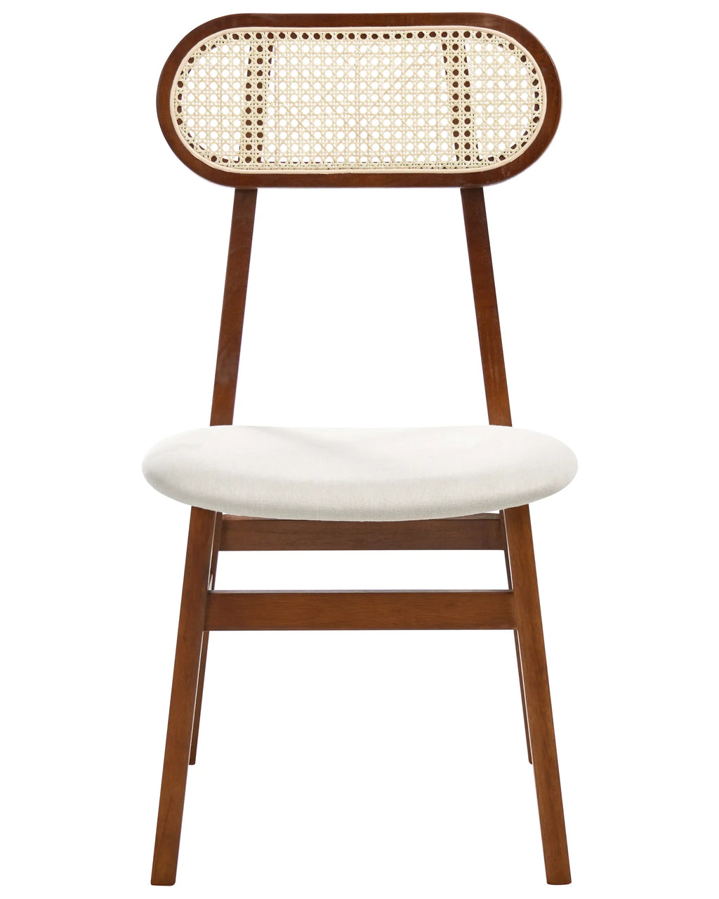 Set of 2 Dining Chairs FALLON Wood Brown/ Light Beige
