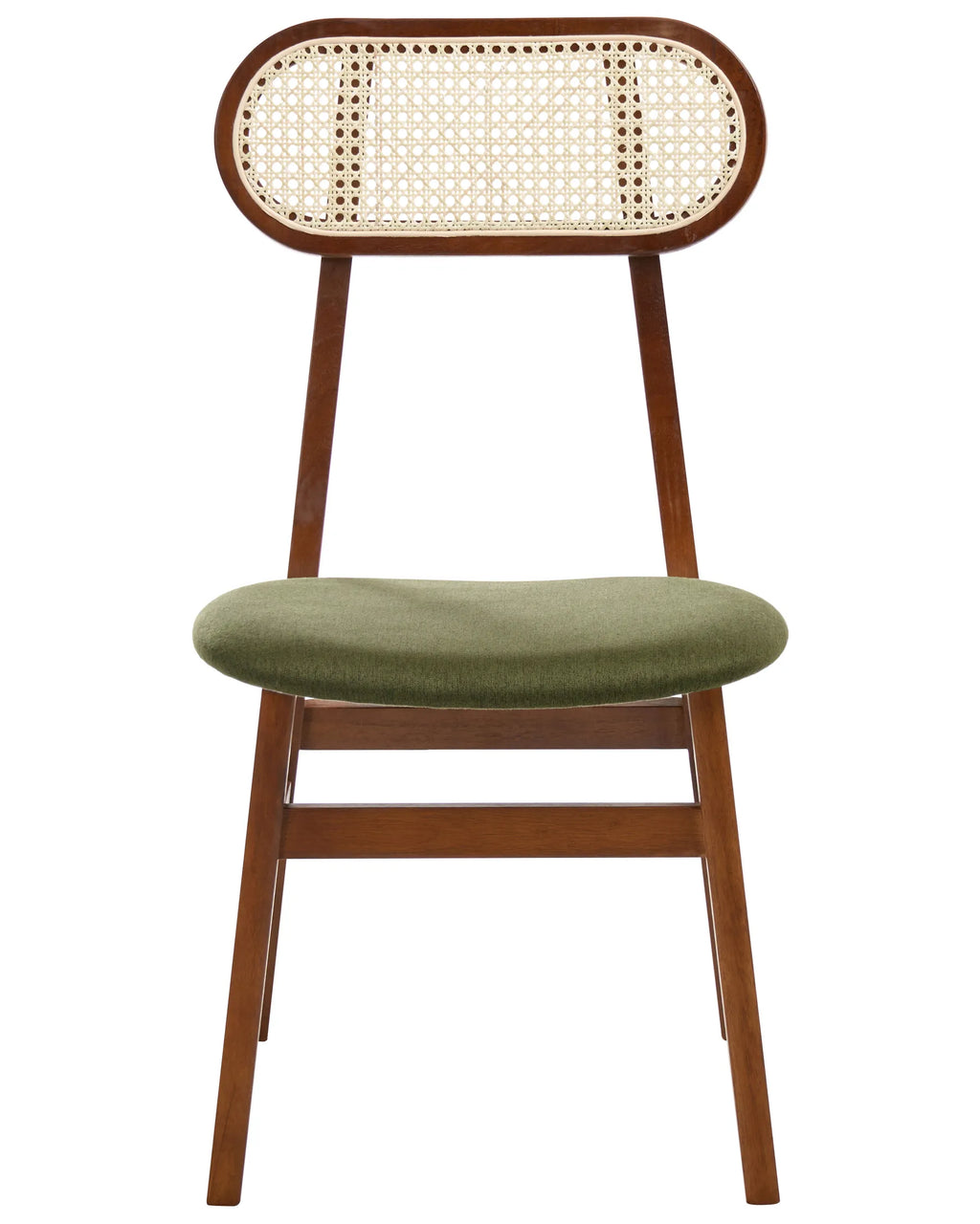 Set of 2 Dining Chairs FALLON Wood Brown/ Green