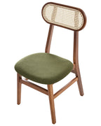 Set of 2 Dining Chairs FALLON Wood Brown/ Green