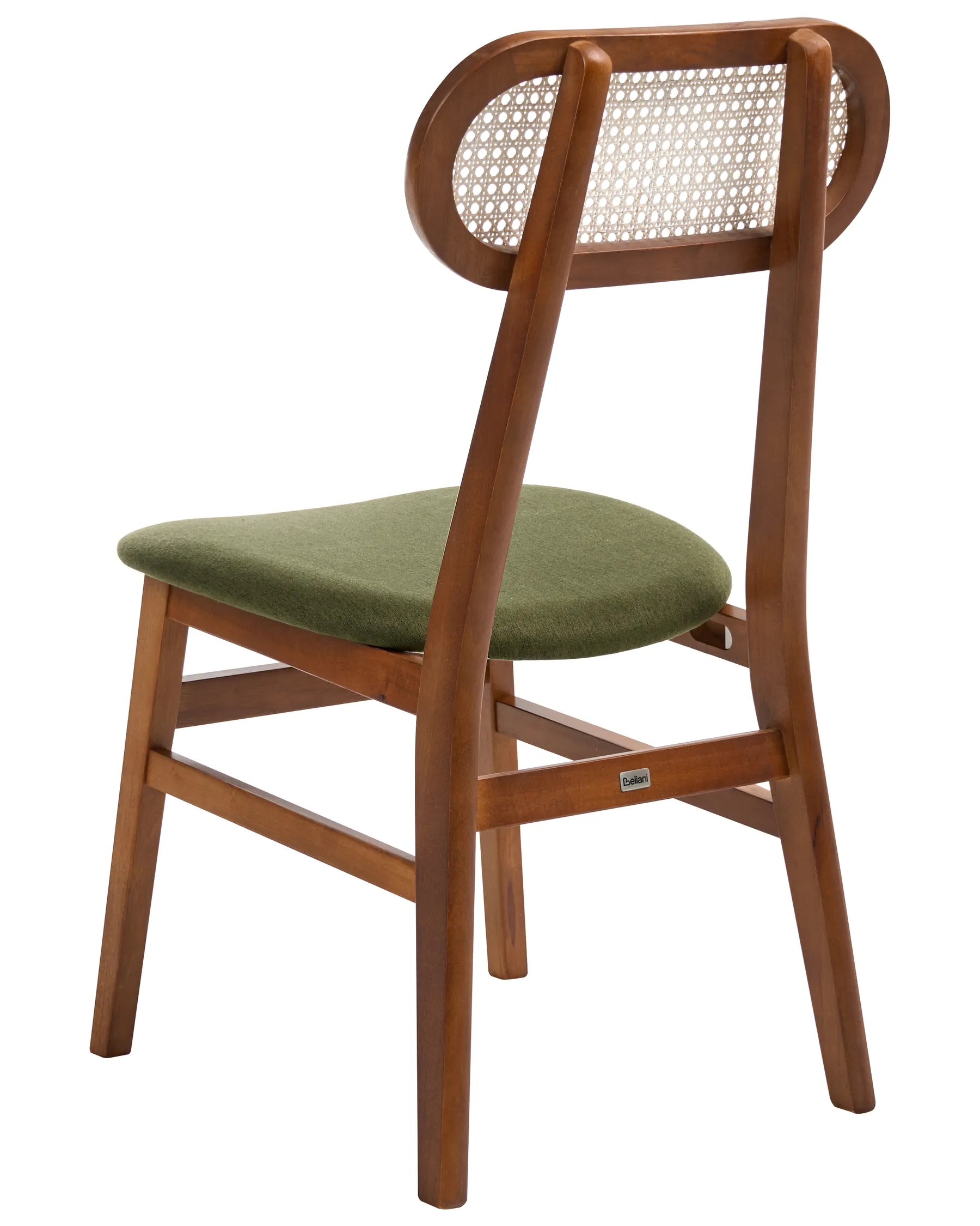 Set of 2 Dining Chairs FALLON Wood Brown/ Green