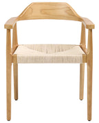 Set of 2 Dining Chairs OAKDALE Wood Light Brown/ Beige
