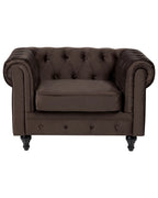 Armchair CHESTERFIELD Velvet Dark Brown