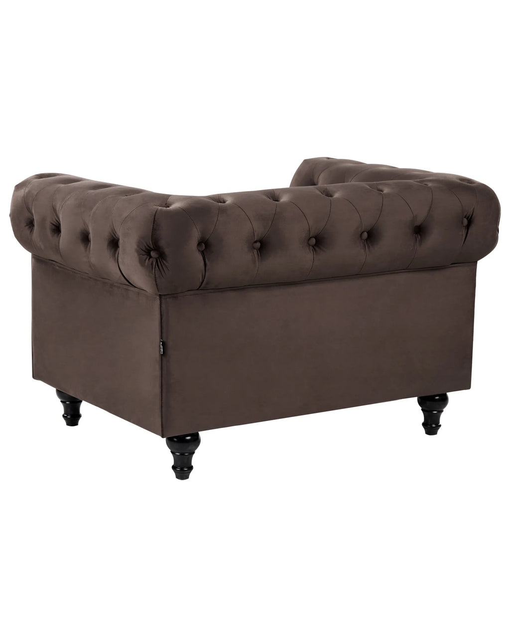 Armchair CHESTERFIELD Velvet Dark Brown