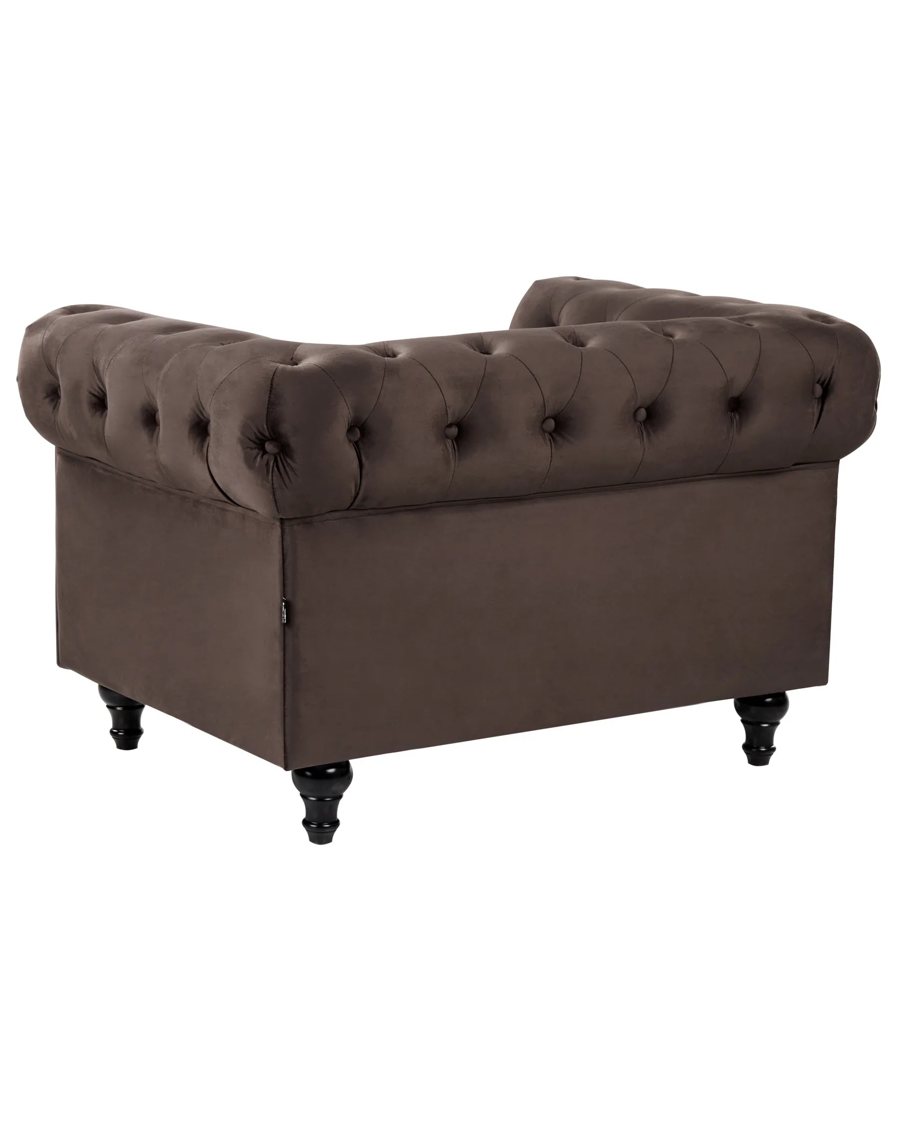 Armchair CHESTERFIELD Velvet Dark Brown
