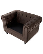 Armchair CHESTERFIELD Velvet Dark Brown