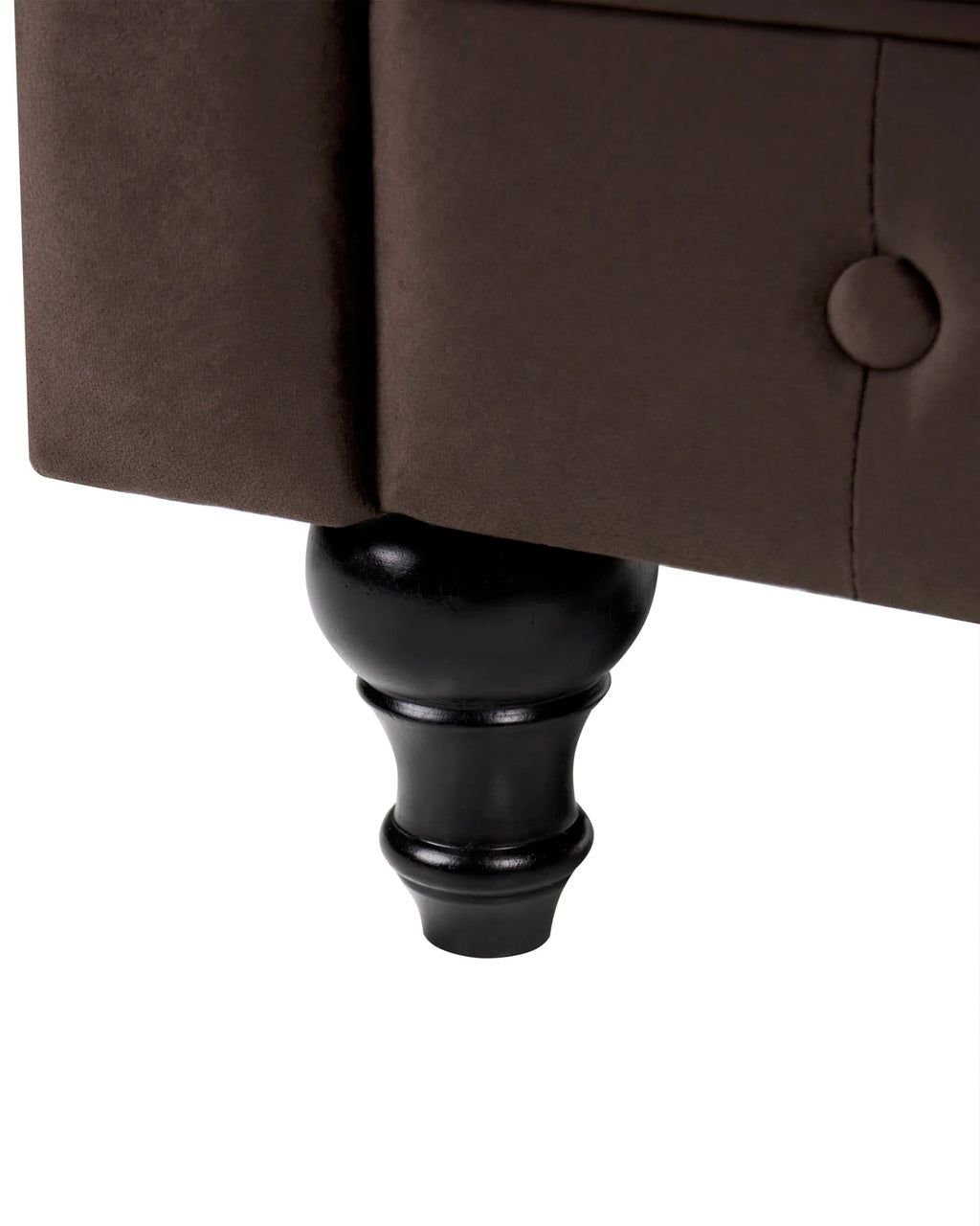 Armchair CHESTERFIELD Velvet Dark Brown