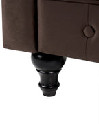 Armchair CHESTERFIELD Velvet Dark Brown