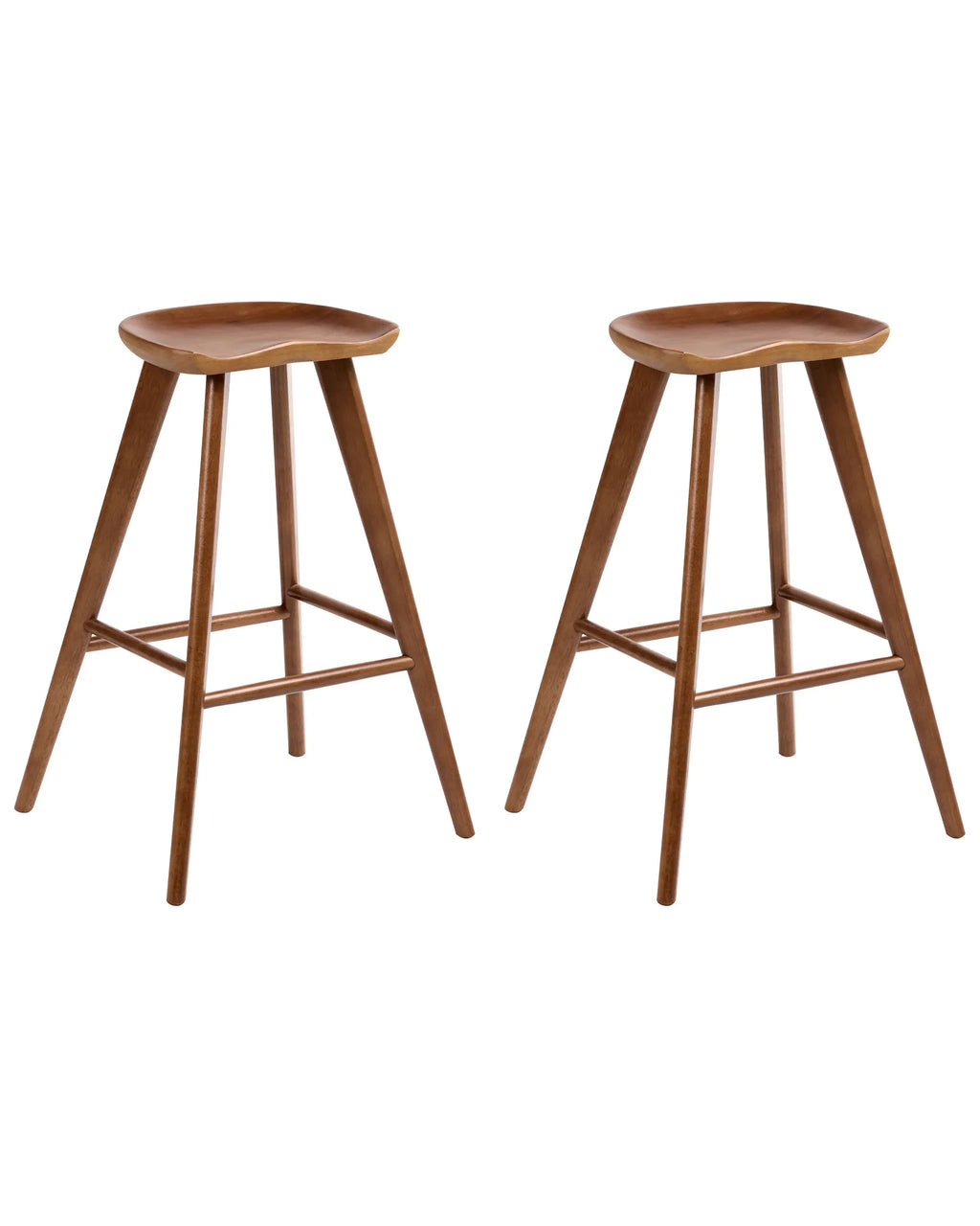 Set of 2 Bar Stools CANDO Brown