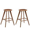 Set of 2 Bar Stools CANDO Brown