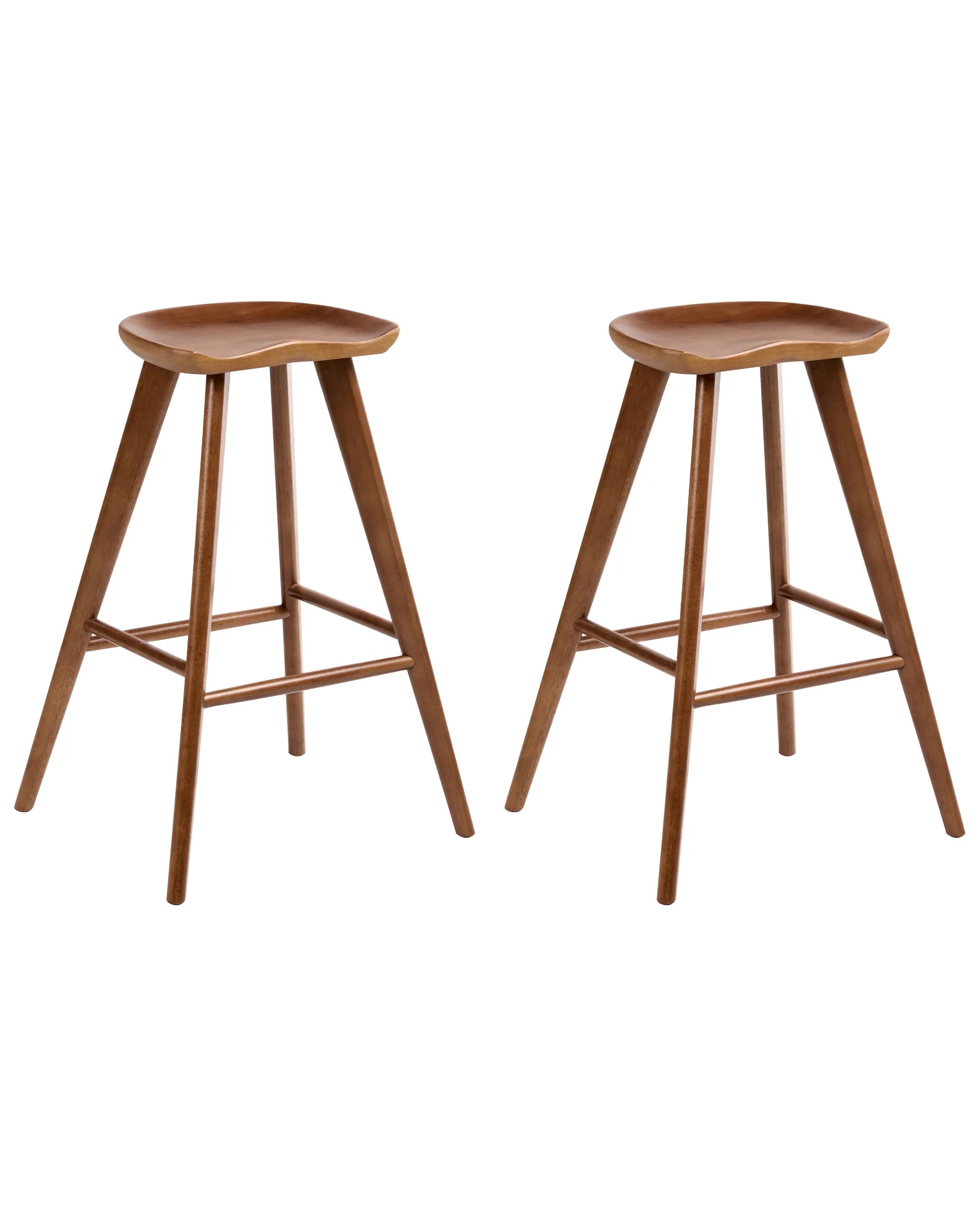 Set of 2 Bar Stools CANDO Brown