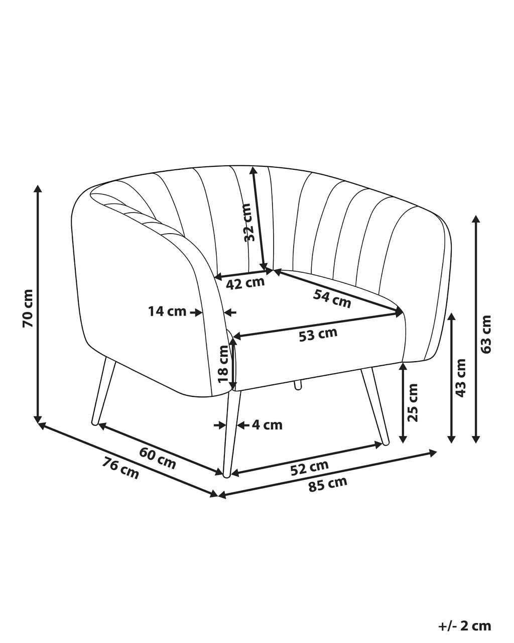 Armchair LACONIA Velvet Off-White