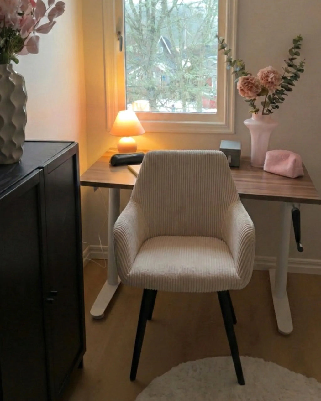Set of 2 Dining Chairs MORI Corduroy Beige