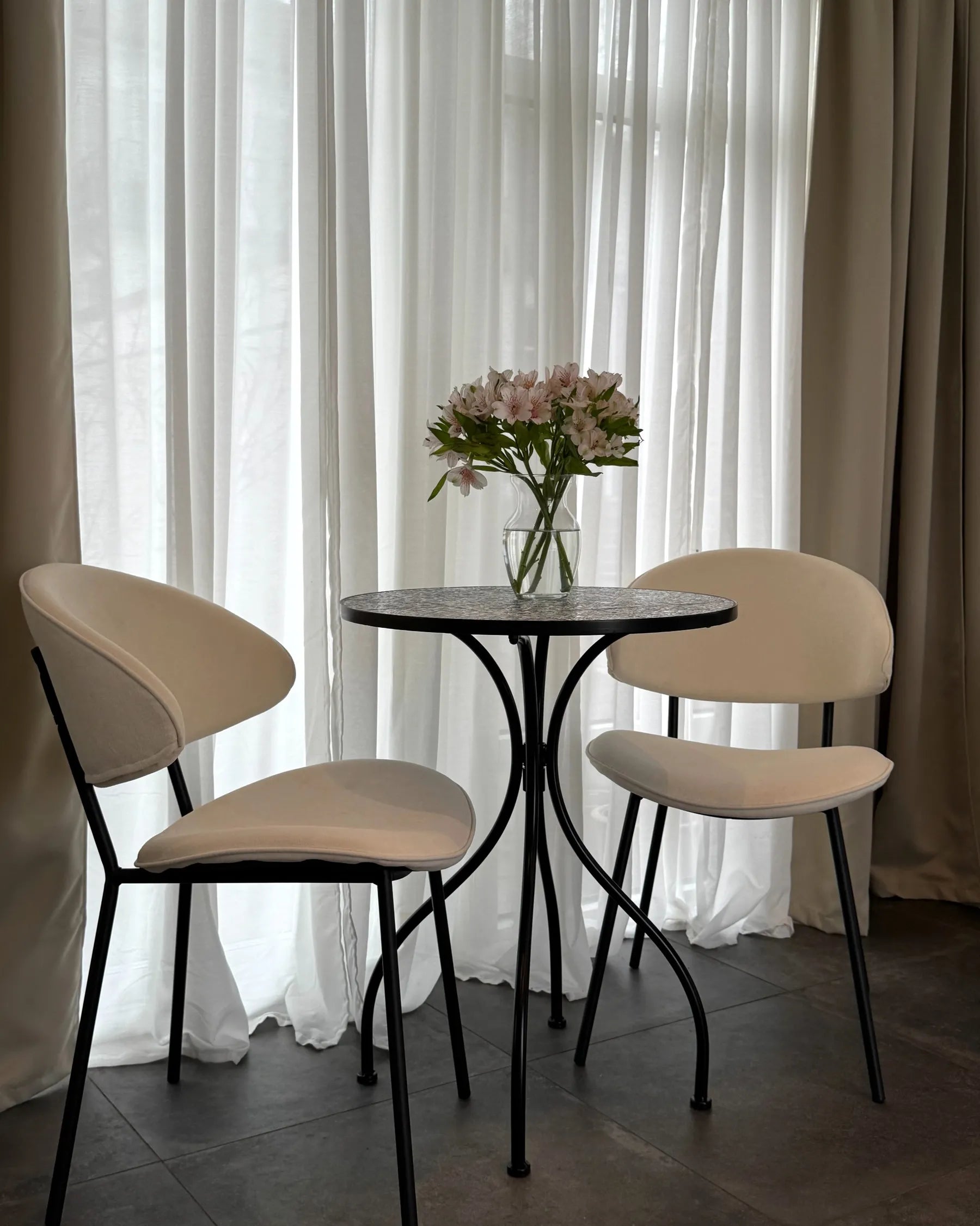 Set of 2 Dining Chairs KIANA Fabric Light Beige