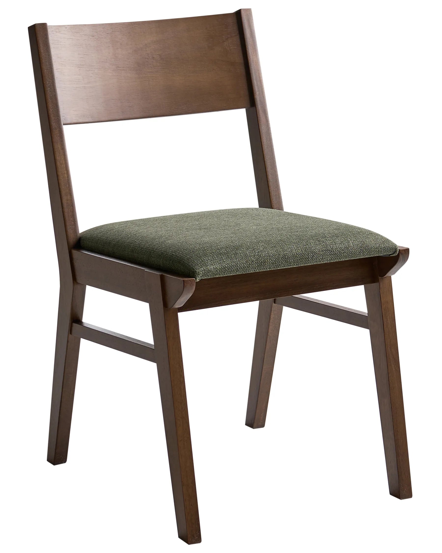 Set of 2 Dining Chairs ENOLA Wood Dark Green/ Brown