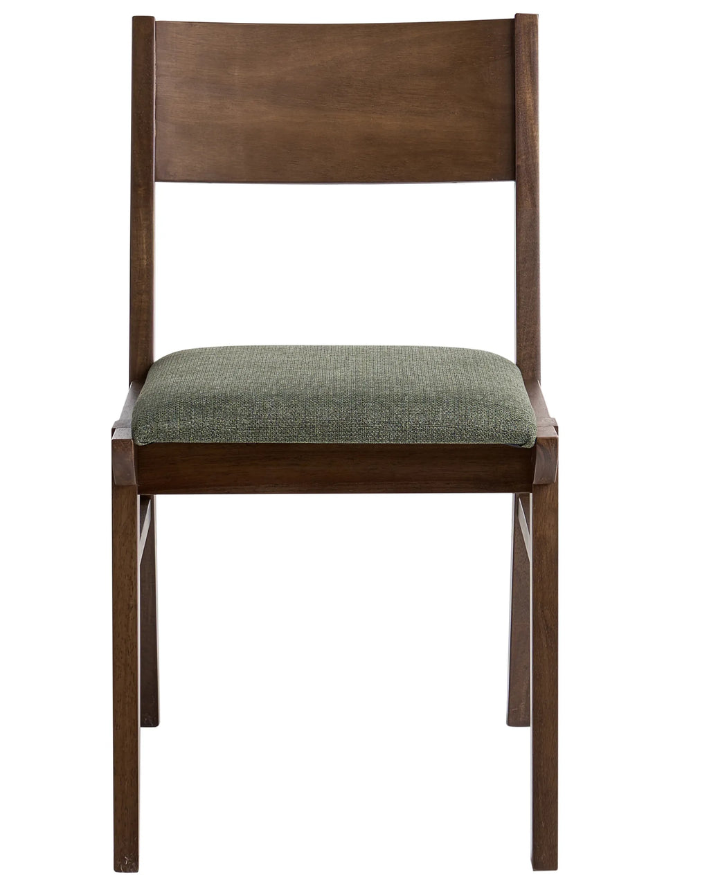 Set of 2 Dining Chairs ENOLA Wood Dark Green/ Brown