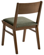 Set of 2 Dining Chairs ENOLA Wood Dark Green/ Brown