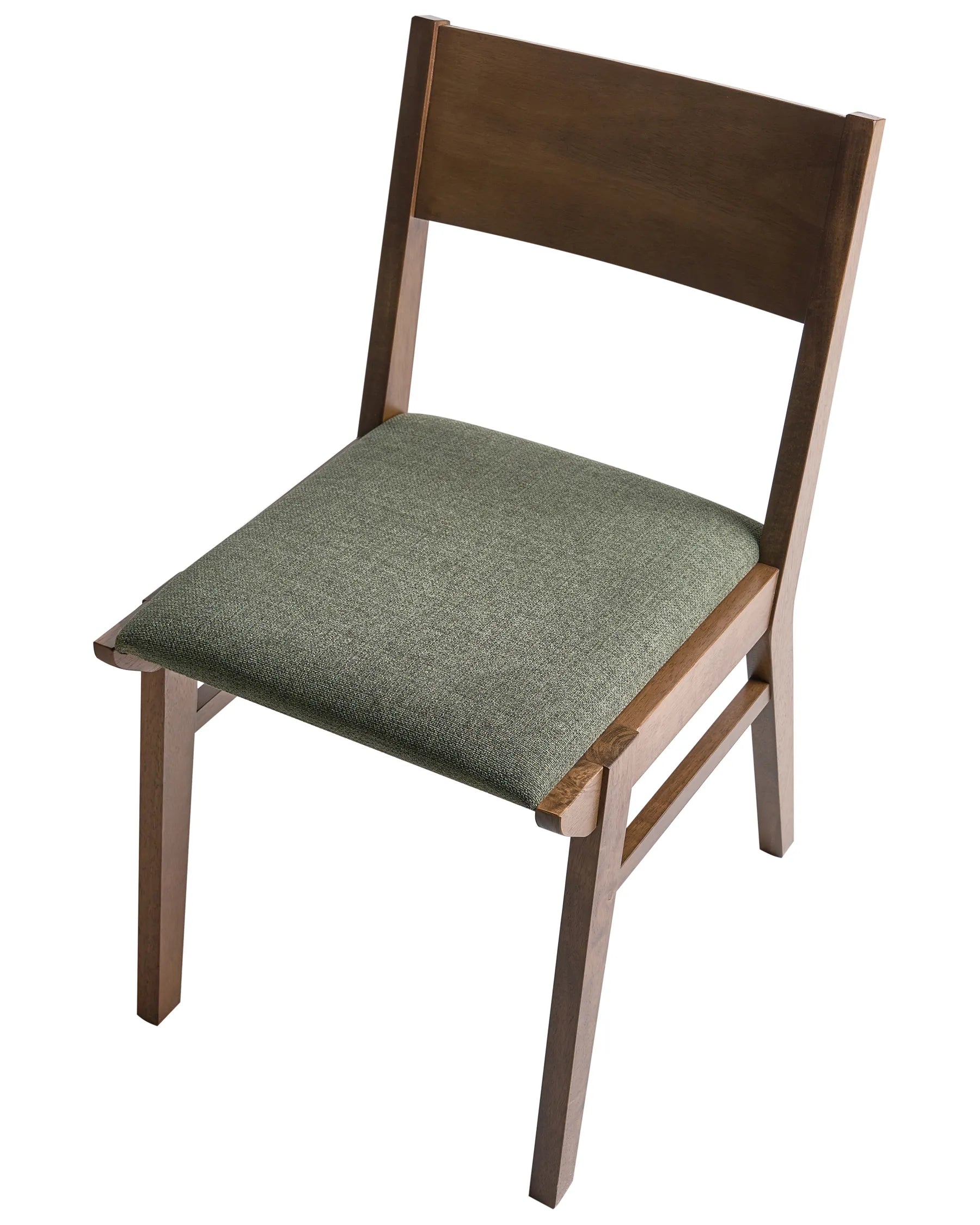 Set of 2 Dining Chairs ENOLA Wood Dark Green/ Brown