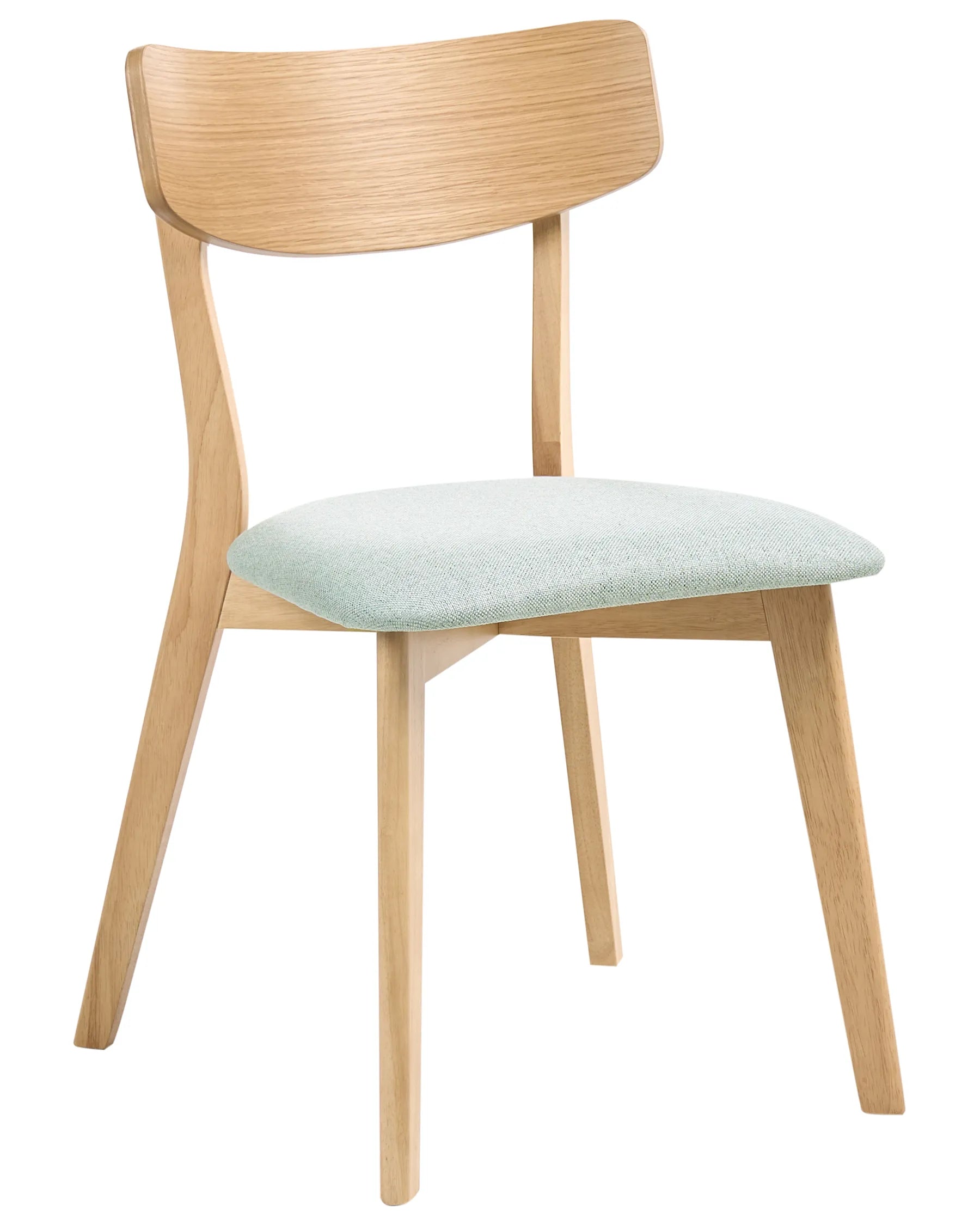 Set of 2 Dining Chairs HOPE Wood Light Brown/ Mint