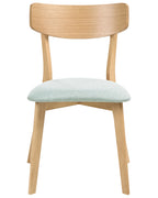 Set of 2 Dining Chairs HOPE Wood Light Brown/ Mint