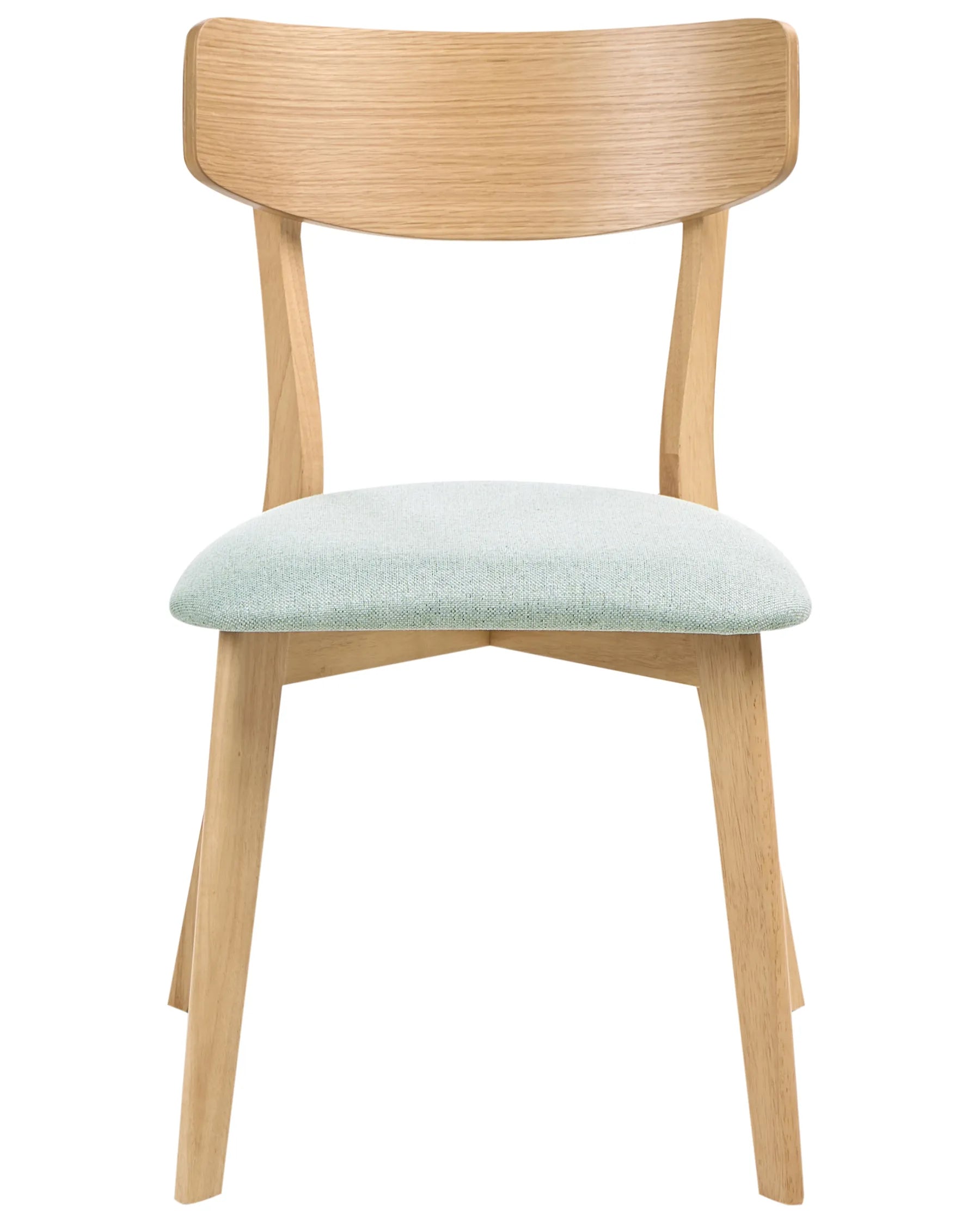 Set of 2 Dining Chairs HOPE Wood Light Brown/ Mint