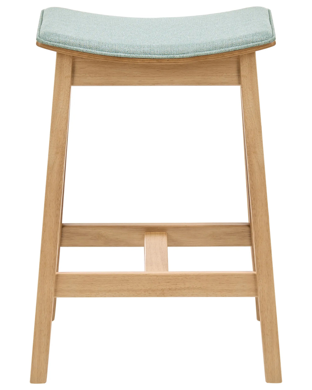 Set of 2 Bar Stools DIXON Wood Light Brown/ Mint