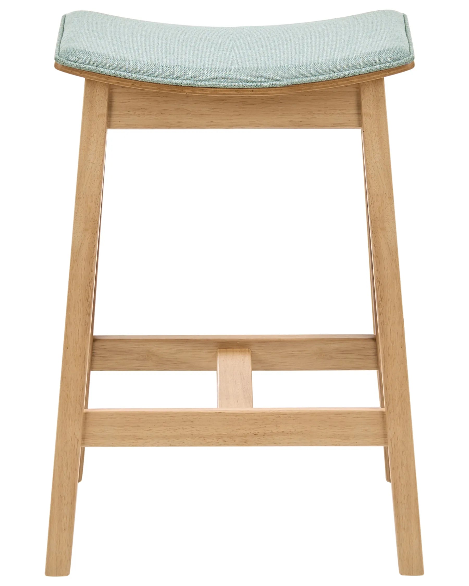 Set of 2 Bar Stools DIXON Wood Light Brown/ Mint