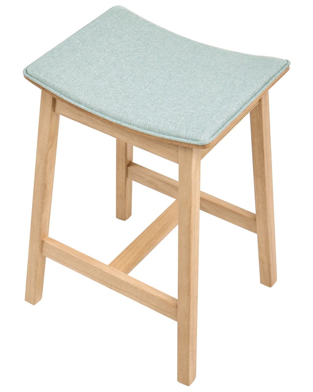 Set of 2 Bar Stools DIXON Wood Light Brown/ Mint